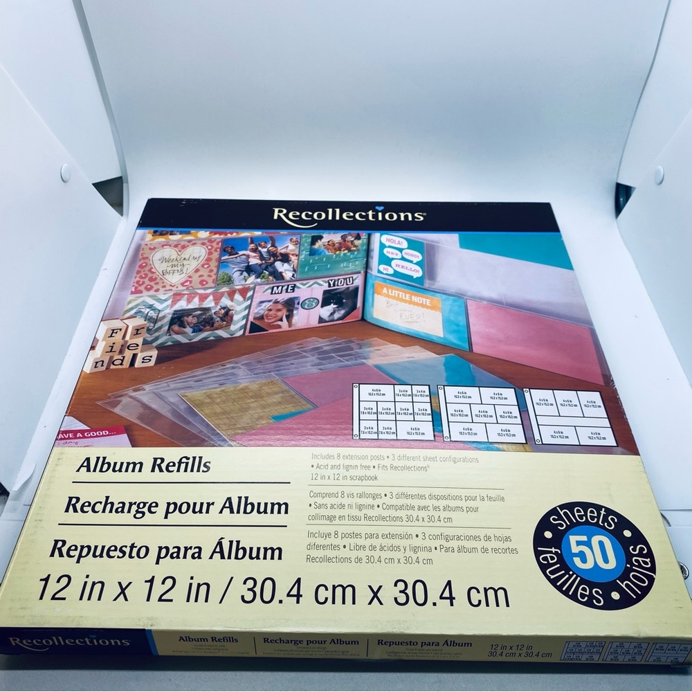 NWT Recollections Scrapbook Album Refills 50 sheets with extensions. 12” x 12”